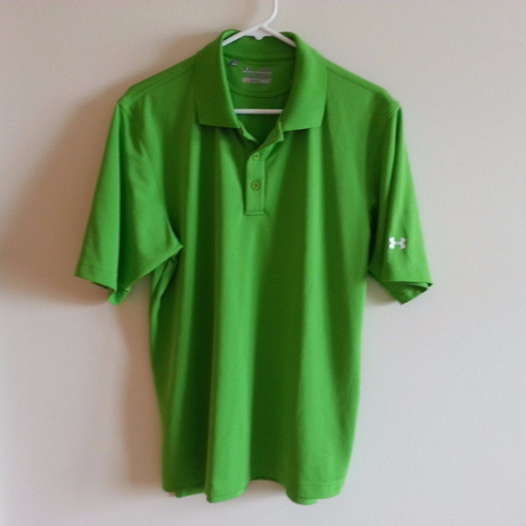lime green under armour polo
